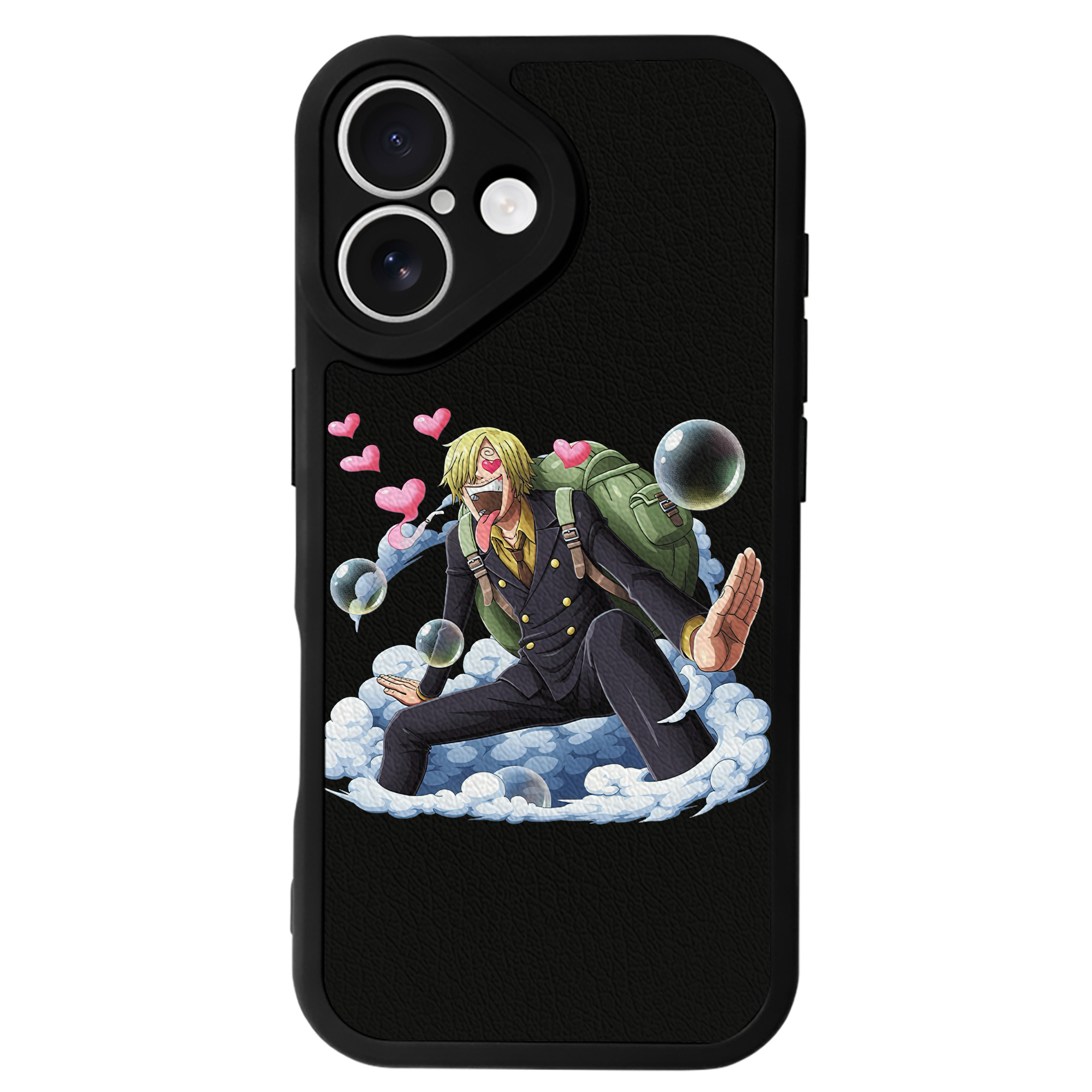 （画像用） ワンピース サンジ ONE PIECE Sanji 【iPhone 16シリーズ対応】シリコンスマホケース（レザー調） 材質：シリコン